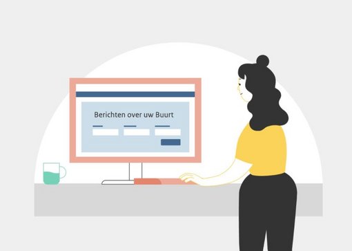 Overzicht webpagina van de overheid met de tekst 'Berichten over uw buurt'