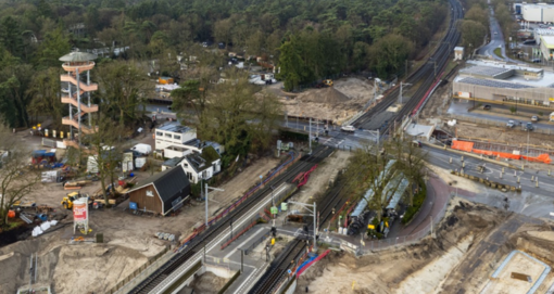 Stationsomgeving vanuit de lucht