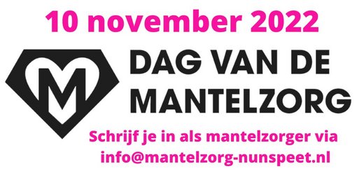 10 november 2022 dag van de mantelzorg, schrijf je in als mantelzorger via info@mantelzorg-nunspeet.nl